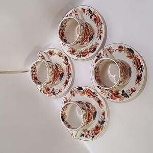 Antique Wedgewood Demitasse Cups and Saucers, set of 4
